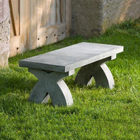 Thumbnail for The X Cast Stone Outdoor Garden Bench (3pc) Outdoor Benches/Tables Campania International 