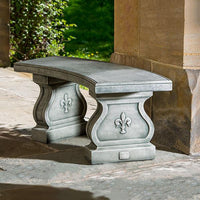Thumbnail for Fleur De Lys Curved Cast Stone Outdoor Garden Bench Outdoor Benches/Tables Campania International 
