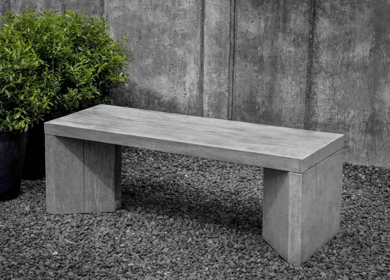 Chênes Brut Cast Stone Outdoor Garden Bench Outdoor Benches/Tables Campania International 