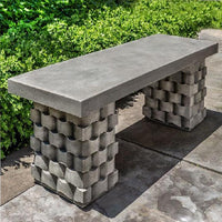 Thumbnail for Campania International Cast Stone M Weave Bench Bench Campania International 