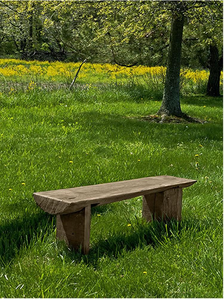 Small Bois Cast Stone Outdoor Garden Bench Outdoor Benches/Tables Campania International 