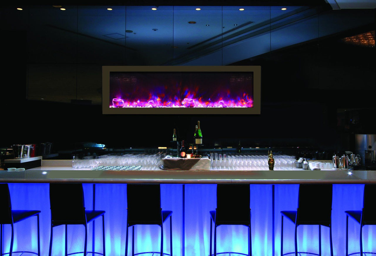 Amantii 8 PACK-50"Deep Indoor or Outdoor Electric Built-in only w/black steel surround Electric Fireplace Amantii 
