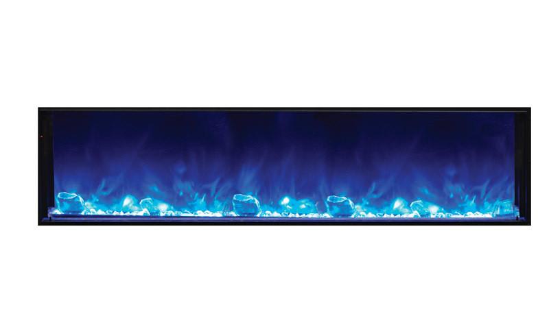 Amantii 72"Deep Indoor or Outdoor Electric Built-in only w/black steel surround Electric Fireplace Amantii 