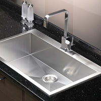 Thumbnail for Houzer Bellus Series Zero Radius Topmount Stainless Steel 1-Hole Large Single Kitchen Sink Kitchen Sink - Topmount Houzer 