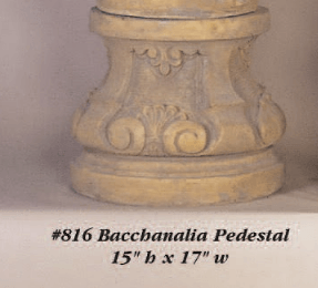 Bacchanalia Pedestal Cast Stone Outdoor Garden Planter Planter Tuscan 