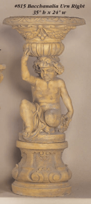 Bacchanalia Urn Cast Stone Outdoor Garden Planter Planter Tuscan 