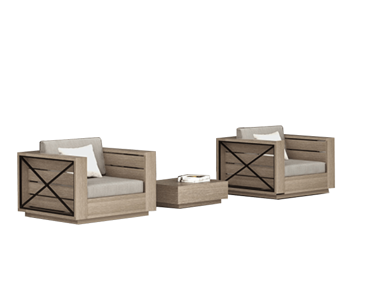 Banner Elk Club Chair Set of 3 Outdoor Furniture Tuscan 
