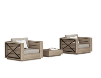 Thumbnail for Banner Elk Club Chair Set of 3 Outdoor Furniture Tuscan 