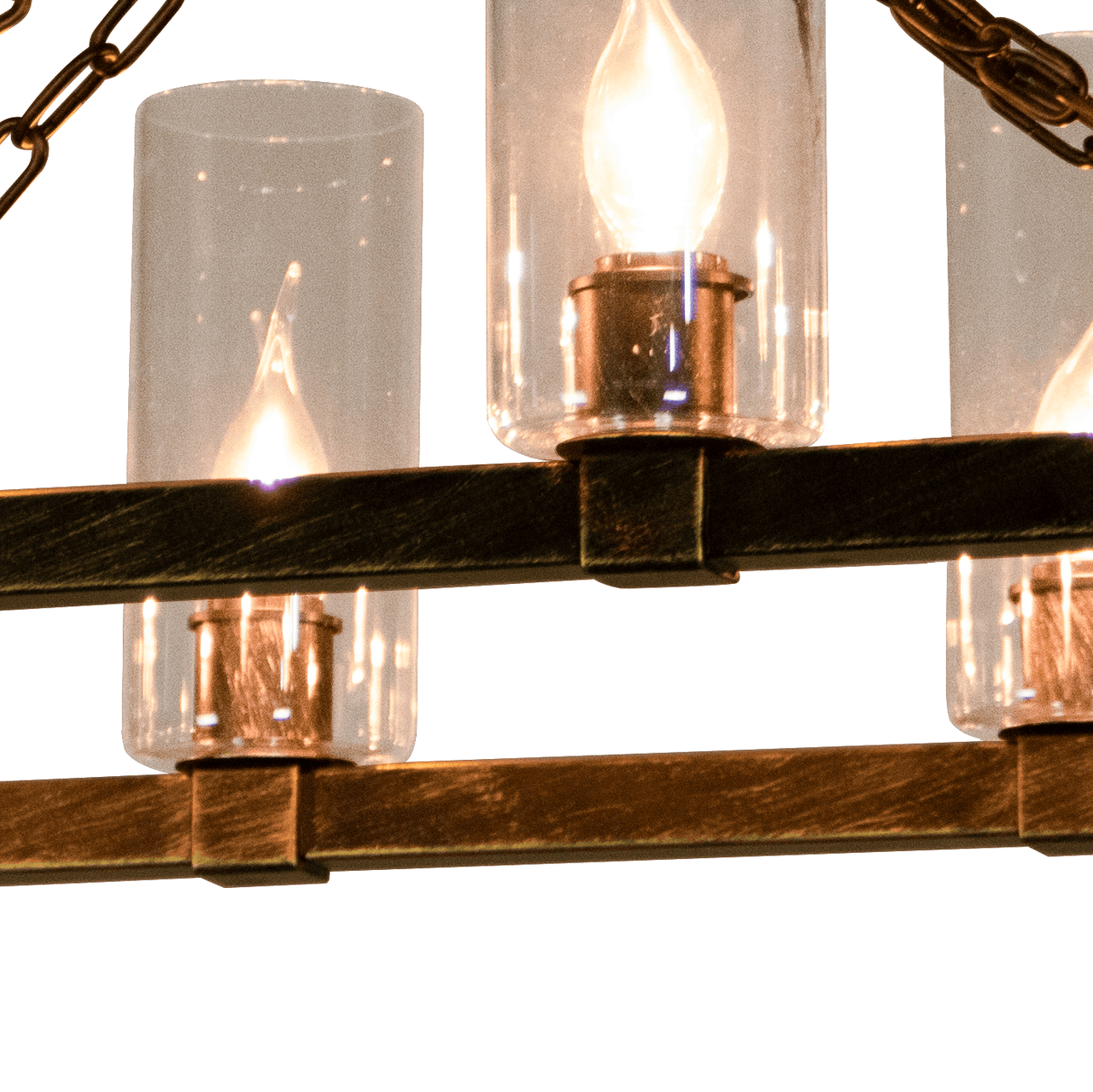 Kiska Kitchen Island Chandelier Light w/ Glass Lamp Shades (8 Bulb) Matte Black Steel, Adjustable Chain Length | Modern Home Décor Chandeliers Canyon Home 