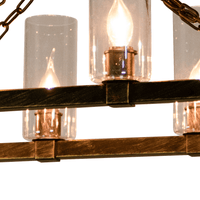 Thumbnail for Kiska Kitchen Island Chandelier Light w/ Glass Lamp Shades (8 Bulb) Matte Black Steel, Adjustable Chain Length | Modern Home Décor Chandeliers Canyon Home 