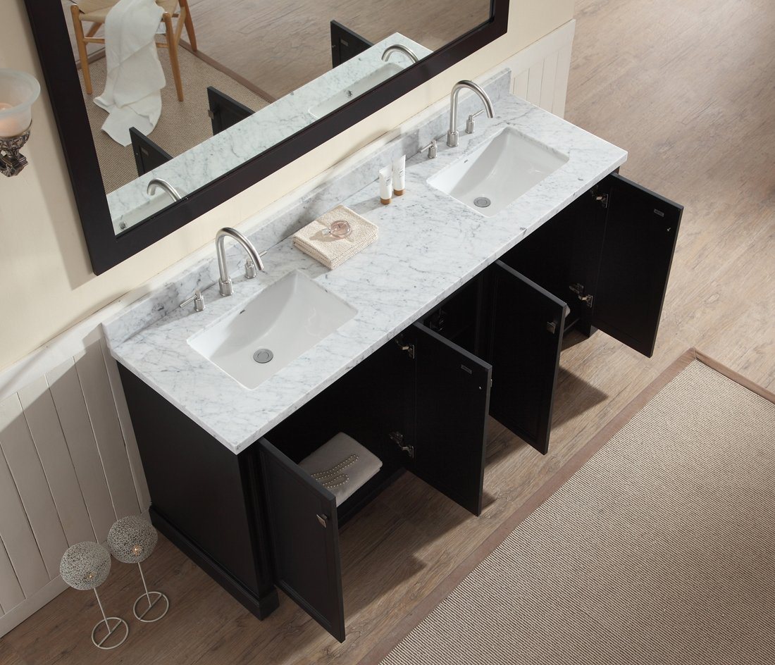 ARIEL Westwood 73" Double Sink Bathroom Vanity Set in Black Vanity ARIEL 