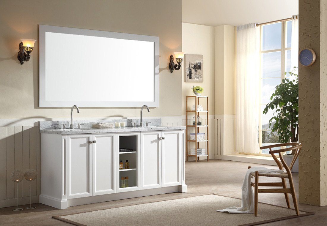 ARIEL Westwood 73" Double Sink Bathroom Vanity Set in White Vanity ARIEL 