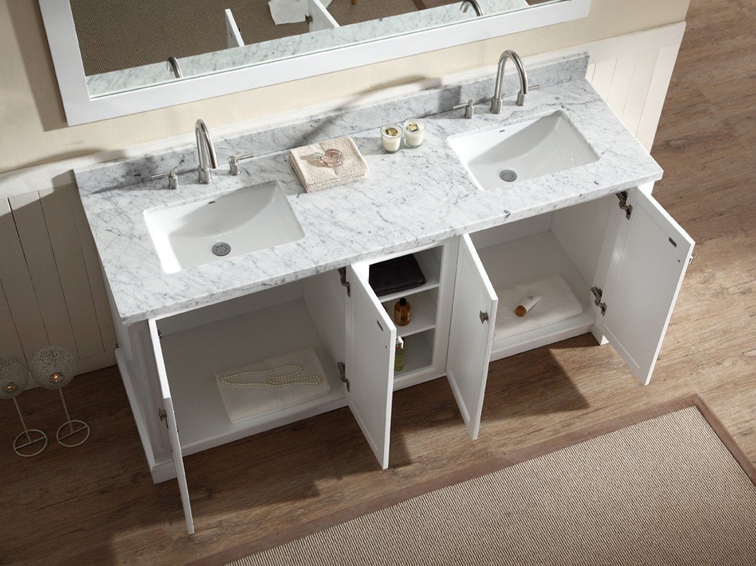 ARIEL Westwood 73" Double Sink Bathroom Vanity Set in White Vanity ARIEL 