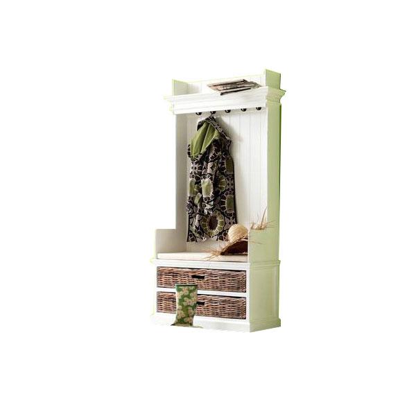 NovaSolo Halifax Entryway Coat Rack & Bench +cushion + basket set Entryway NovaSolo 