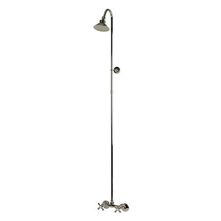 Kingston Brass Vintage Wall Mount Shower Package, Satin Nickel Clawfoot Tub Set Kingston Brass 