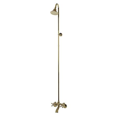 Kingston Brass Vintage Wall Mount Clawfoot Tub And Shower Package, Polished Brass Clawfoot Tub Set Kingston Brass 