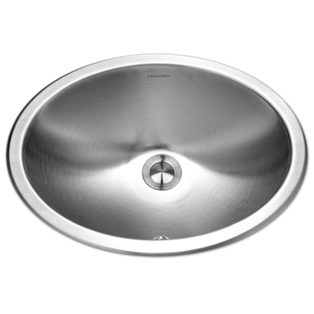 Houzer Opus Series Undermount Stainless Steel Oval Bowl Lavatory Sink with Overflow Bathroom Sink - Undermount Houzer 