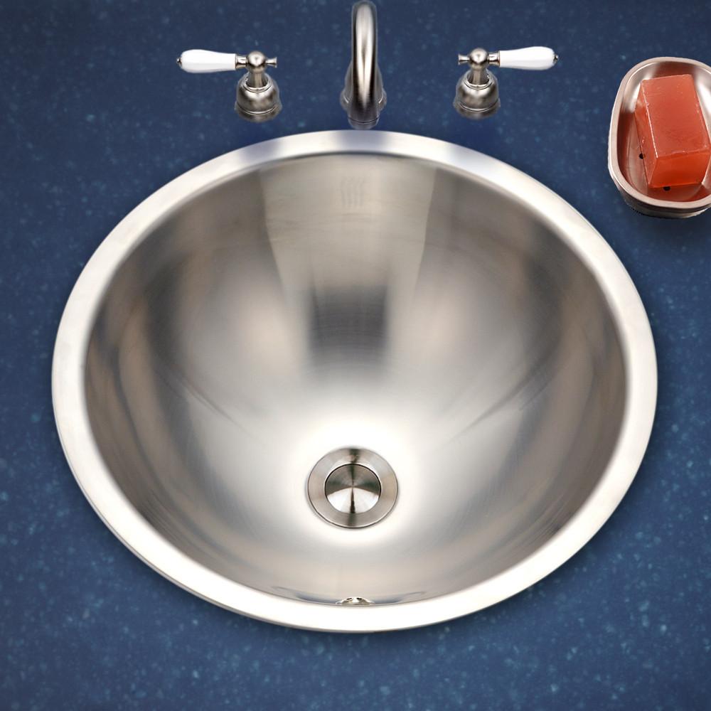 Houzer Opus Series Conical Topmount Stainless Steel Lavatory Sink with Overflow Bathroom Sink - Topmount Houzer 