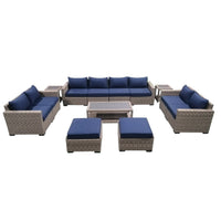 Thumbnail for 13-Piece Outdoor Pation Funiture Set Wicker Rattan Sectional Sofa Couch with Coffee Table and Side Table Outdoor Furniture Casual Inc. 