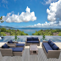 Thumbnail for 10-Piece Outdoor Pation Funiture Set Wicker Rattan Sectional Sofa Couch with Coffee Table Outdoor Furniture Casual Inc. 