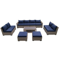 Thumbnail for 11-Piece Outdoor Pation Funiture Set Wicker Rattan Sectional Sofa Couch with Coffee Table Outdoor Furniture Casual Inc. 