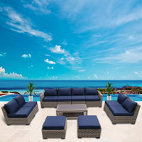 Thumbnail for 11-Piece Outdoor Pation Funiture Set Wicker Rattan Sectional Sofa Couch with Coffee Table Outdoor Furniture Casual Inc. 