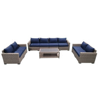 Thumbnail for 9-Piece Outdoor Pation Funiture Set Wicker Rattan Sectional Sofa Couch with Coffee Table Outdoor Furniture Casual Inc. 