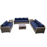 Thumbnail for 11-Piece Outdoor Pation Funiture Set Wicker Rattan Sectional Sofa Couch with Coffee Table and Side Table Outdoor Furniture Casual Inc. 