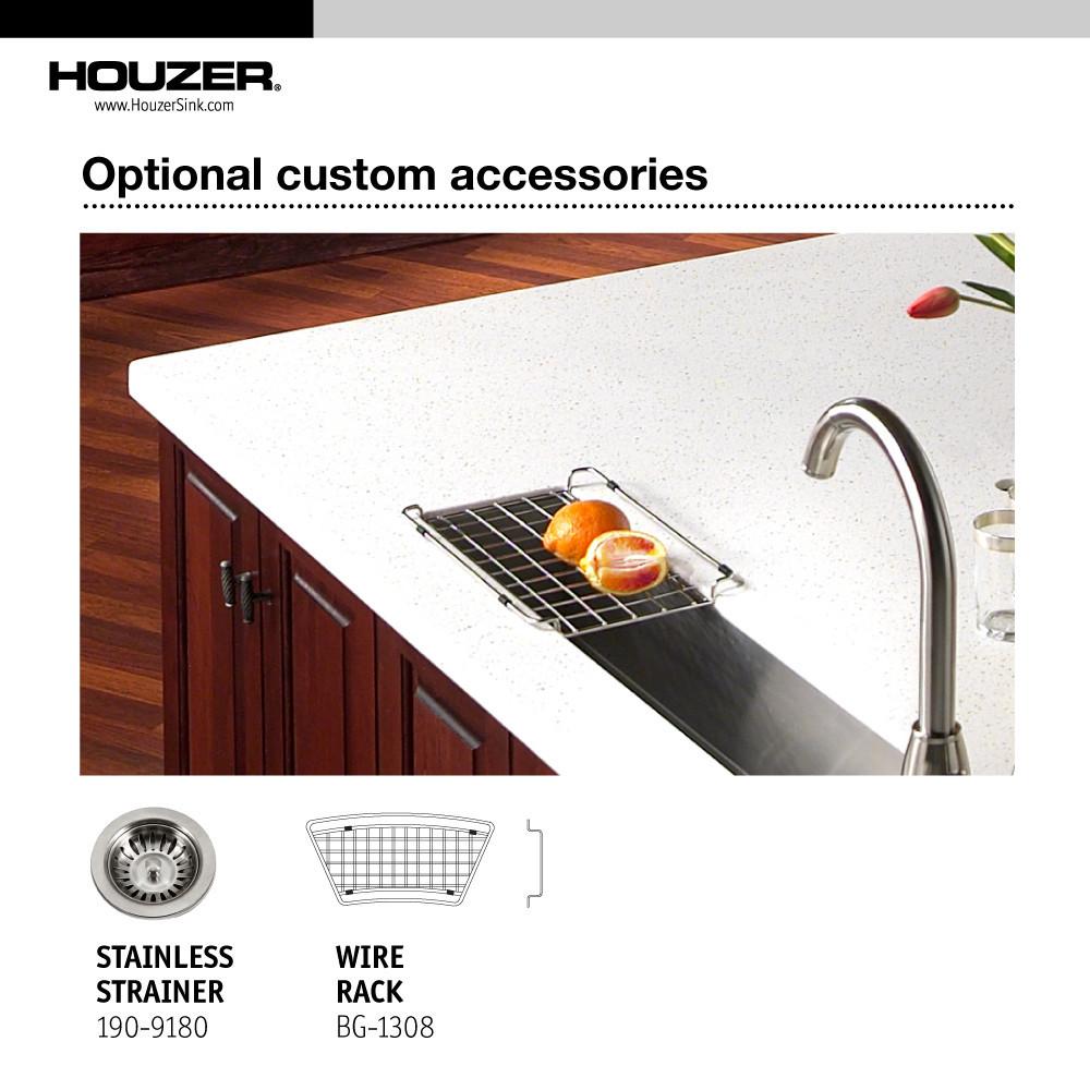 Houzer Contempo Trough Series Undermount Stainless Steel Curved Bowl Bar/Prep Sink Bar Sink - Undermount Houzer 