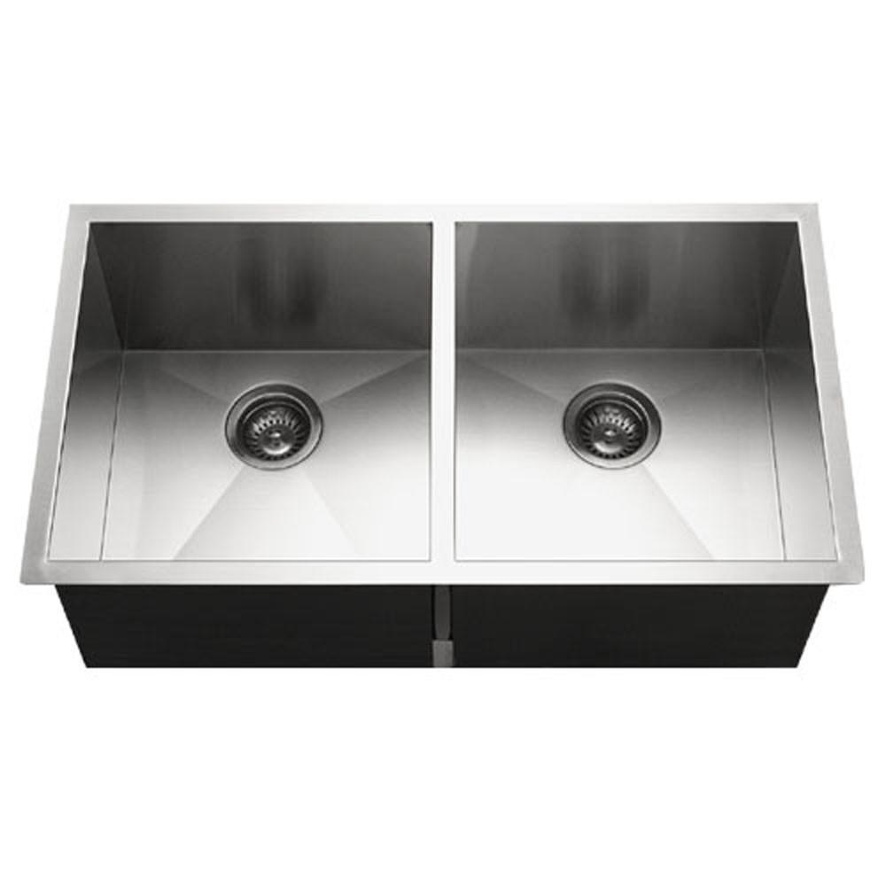 Houzer Contempo Series Undermount Stainless Steel 50/50 Double Bowl Kitchen Sink Kitchen Sink - Undermount Houzer 