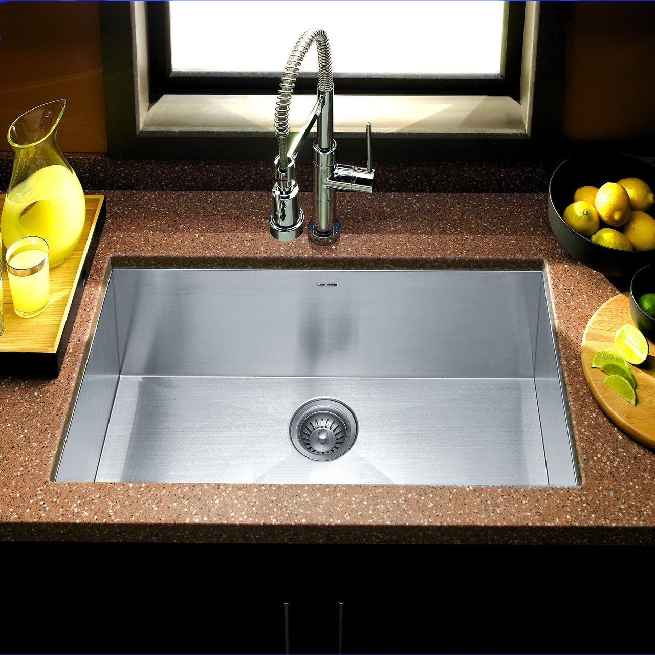 Houzer CTG-3200 Contempo Gourmet Undermount Large Single Bowl Kitchen Sink Kitchen Sink - Undermount Houzer 