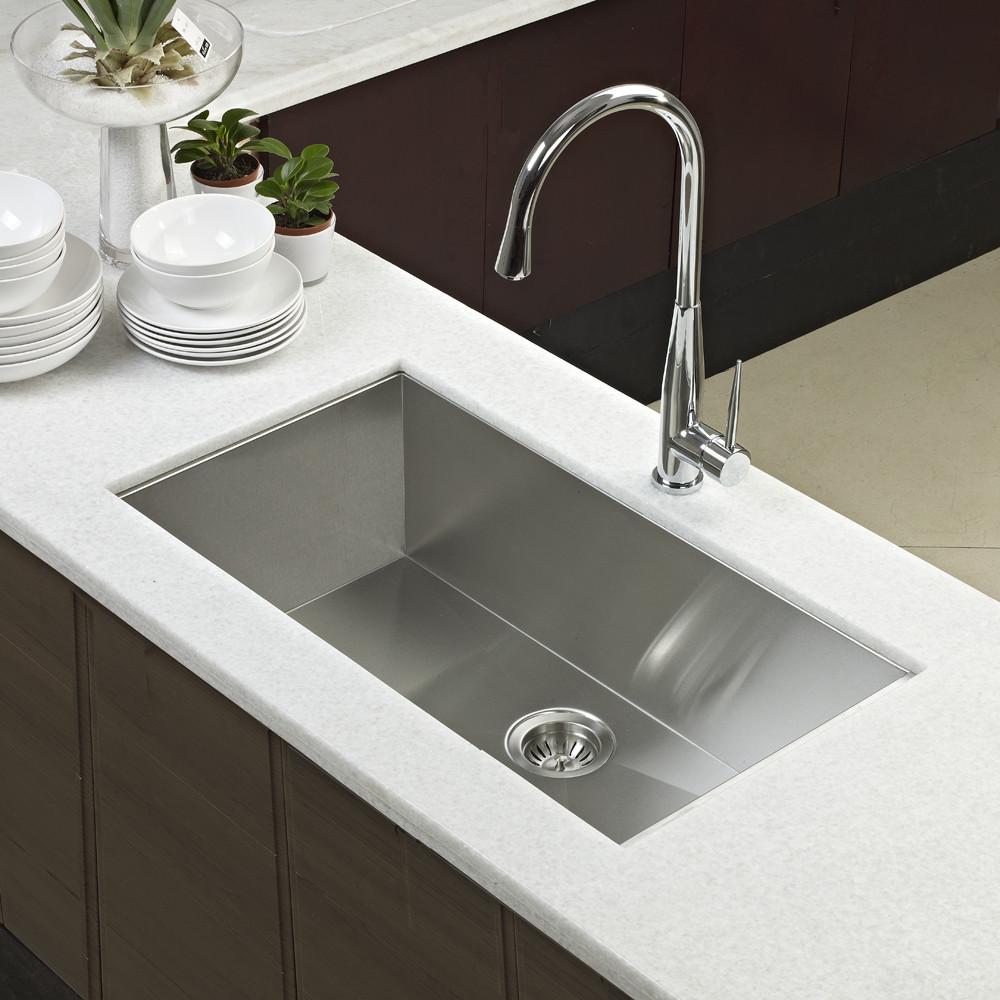 Houzer CTG-3200 Contempo Gourmet Undermount Large Single Bowl Kitchen Sink Kitchen Sink - Undermount Houzer 