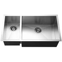 Thumbnail for Houzer Contempo Series Undermount Stainless Steel 70/30 Double Bowl Kitchen Sink, Prep bowl left Kitchen Sink - Undermount Houzer 