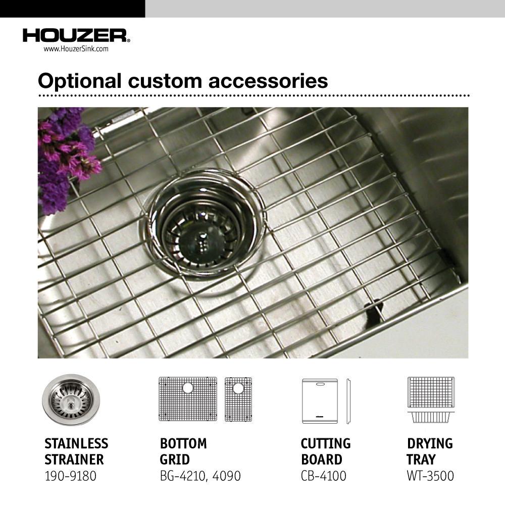 Houzer Contempo Series Undermount Stainless Steel 70/30 Double Bowl Kitchen Sink, Prep bowl Right Kitchen Sink - Undermount Houzer 