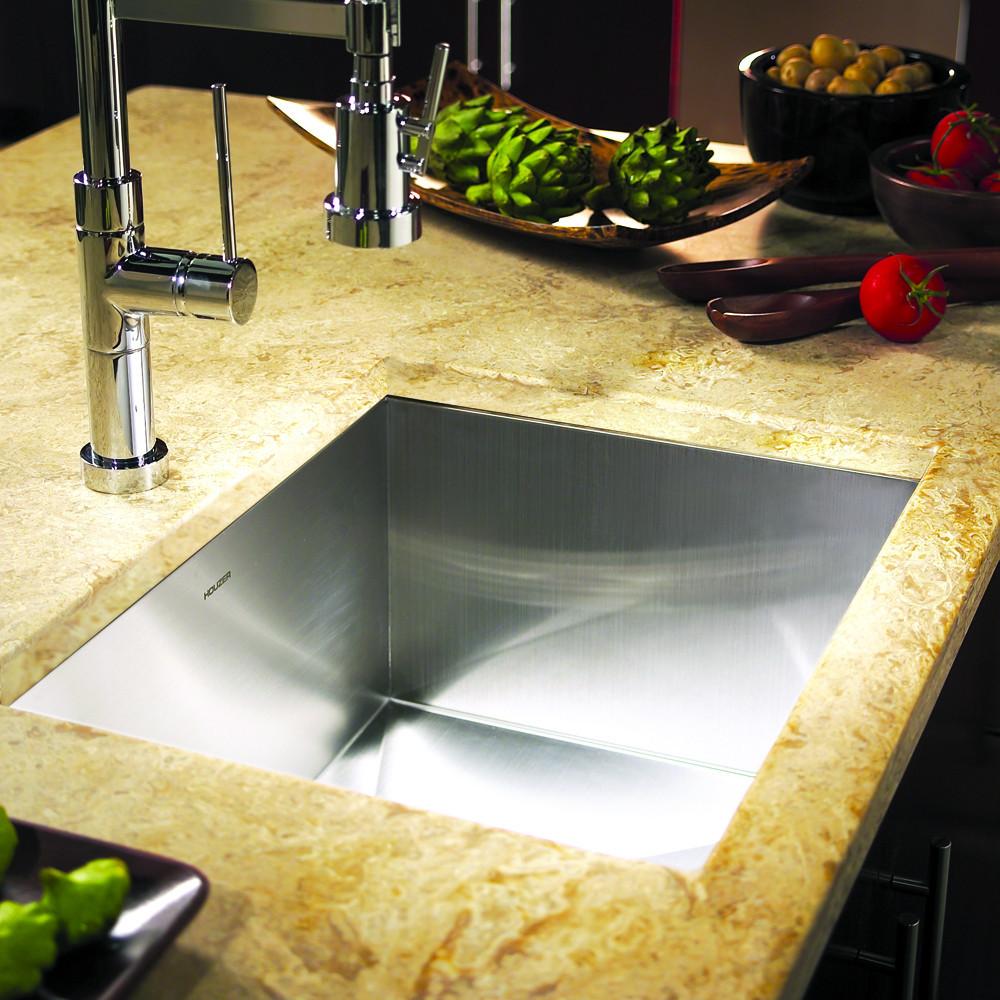 Houzer Contempo Series Undermount Stainless Steel Single Bowl Kitchen Sink Kitchen Sink - Undermount Houzer 