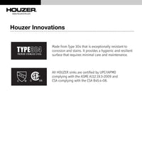 Thumbnail for Houzer Opus Series Topmount Stainless Steel Lavatory Sink, Mirror Finish Bathroom Sink - Undermount Houzer 