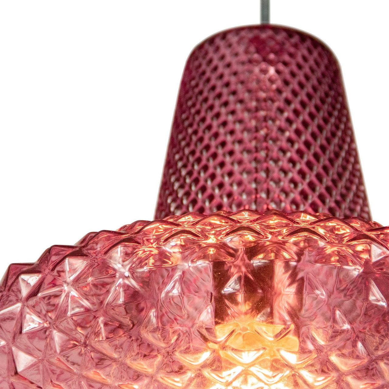 Jarvis Vintage Pendant Light Fixture with Pink Glass Shade, Home Decor, Overhead Ceiling Lighting for Foyer, Living or Dining Room, or Reading Nook Pendant Lighting Canyon Home 