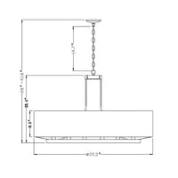 Thumbnail for Fresno Modern Drum Chandelier Overhead Light Fixture with 10 Light Bulb Support and White Fabric Shade, Beautiful Hanging Lighting for Foyer, Living or Dining Room Use Chandeliers Canyon Home 