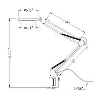 Thumbnail for Dahl Magnifier LED Desk Light, Black, Long Adjustable Arm with Enhanced Glass Magnification, Dimmable Ring Lighting for Office, Hobby, Home, or Personal Crafting Desk Lamps Canyon Home 