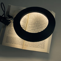 Thumbnail for Dahl Magnifier LED Desk Light, Black, Long Adjustable Arm with Enhanced Glass Magnification, Dimmable Ring Lighting for Office, Hobby, Home, or Personal Crafting Desk Lamps Canyon Home 