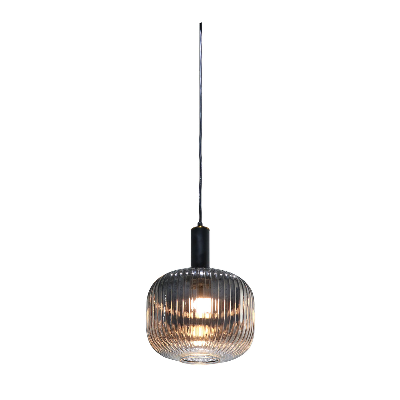 Langley Contemporary Pendant Light Fixture with Grey Glass Shade, Elegant Multi Directional Ceiling Fixture for Living Room, Foyer, or Dining Areas, Dimmable Option Pendant Lighting Canyon Home 