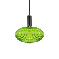 Thumbnail for Lassen Retro Pendant Light Fixture with Vintage Oval Glass Shade, Decorative Home, Foyer, Living Room or Dining Decor, Elegant Overhead Lighting, Long Hanging Length Pendant Lighting Canyon Home 