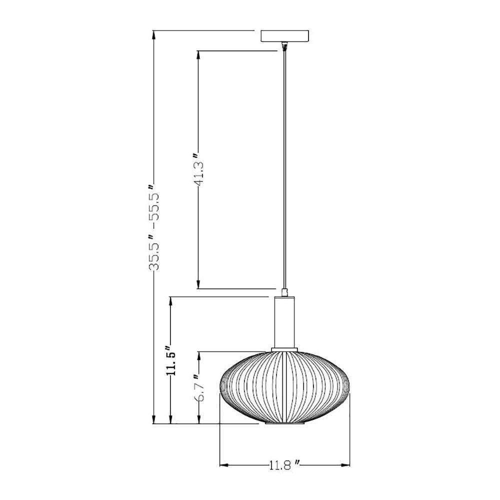 Lassen Retro Pendant Light Fixture with Vintage Oval Glass Shade, Decorative Home, Foyer, Living Room or Dining Decor, Elegant Overhead Lighting, Long Hanging Length Pendant Lighting Canyon Home 