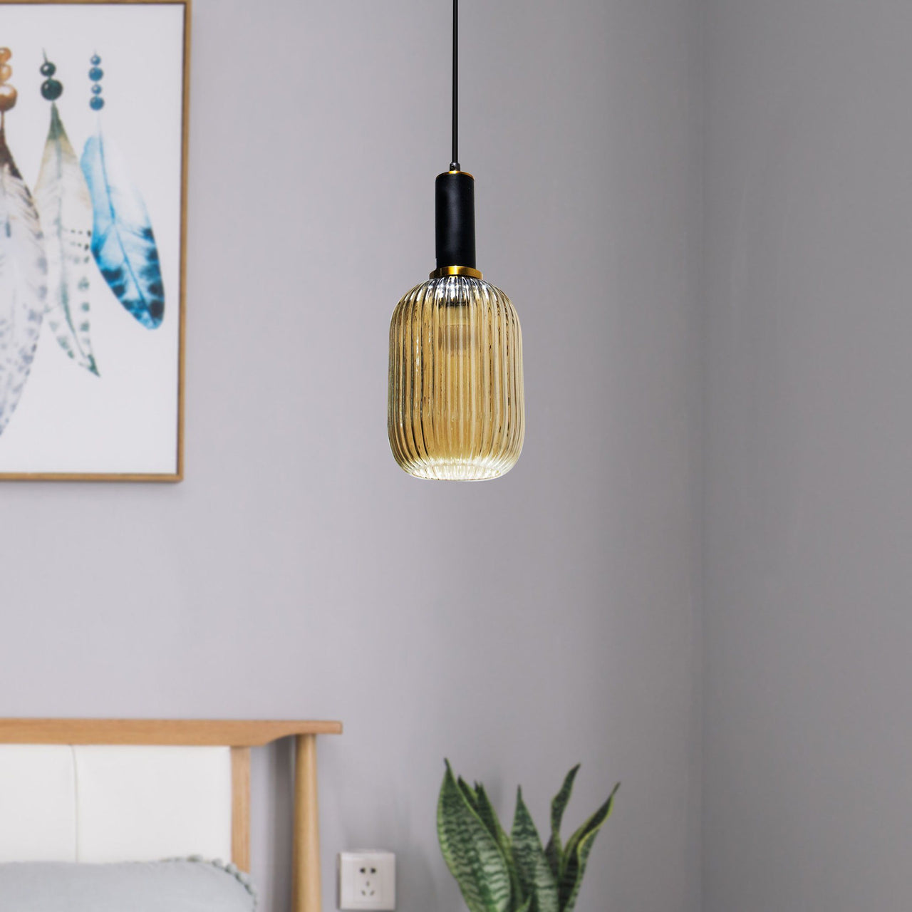 Loma Elegant Glass Pendant Light Fixture for Living and Dining Rooms, Kitchen, Entryways, or Foyer, Beautiful Home Decor Down Lighting, Flush Mount, Dimmable Pendant Lighting Canyon Home 