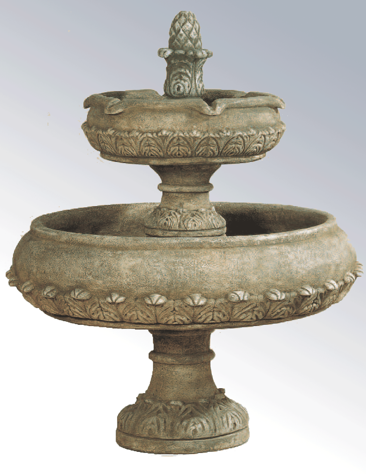 Capri Two Tier Cast Stone Outdoor Fountain Fountain Tuscan 