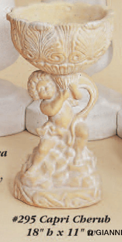 Capri Cherub Cast Stone Outdoor Garden Planter Planter Tuscan 
