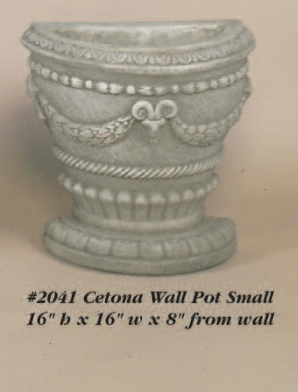Cetano Wall Pot Cast Stone Outdoor Garden Planter Planter Tuscan 