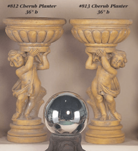 Cherub Cast Stone Outdoor Garden Planter Planter Tuscan 