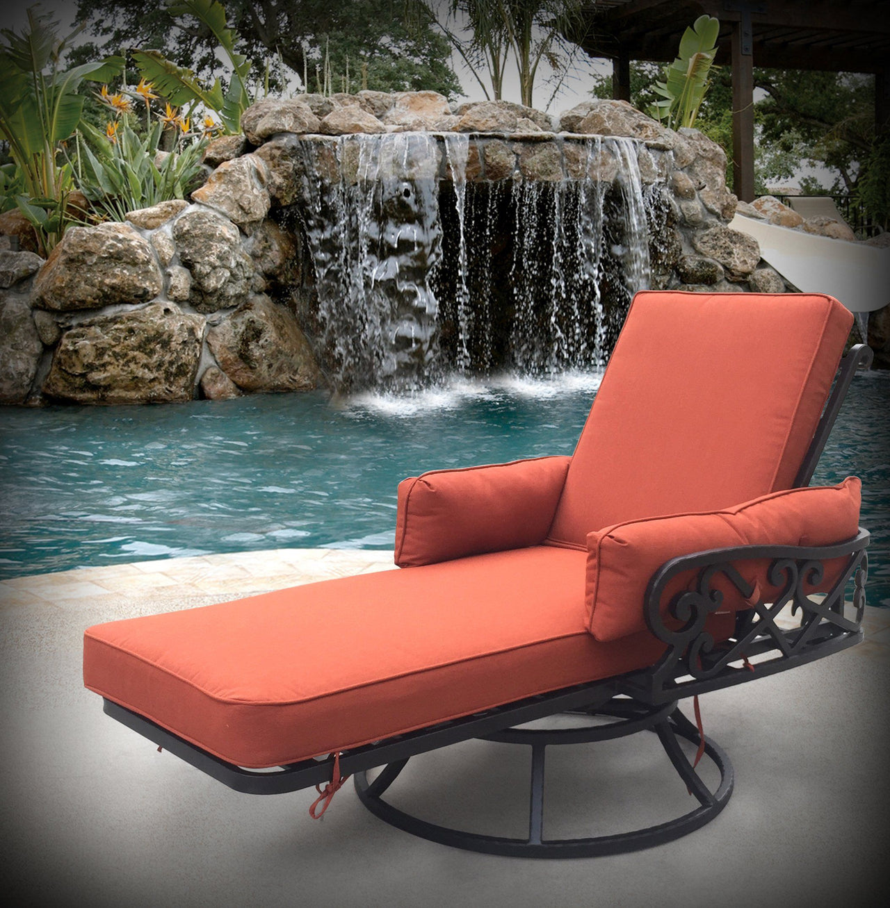 Chillounger Swivel Lounge with Cushions Outdoor Furniture Tuscan 