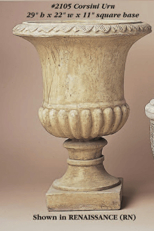 Corsini Urn Cast Stone Outdoor Garden Planter Planter Tuscan 